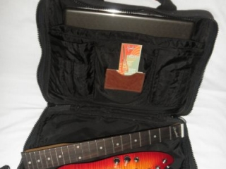 Strobel Rambler Travel Guitar in a Computer Bag - Cherry Sunburst