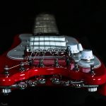 Dakota Red STROBELCASTER Plus Electric Travel Guitar - end view